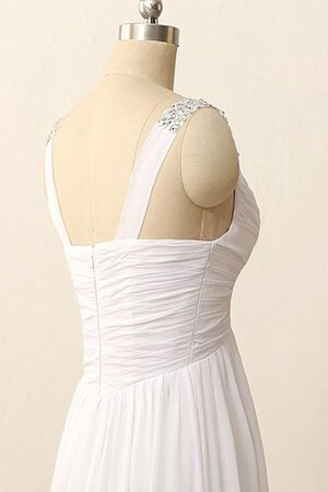 Robe de mariée plissé manche nulle fermeutre eclair avec perle de col en v - Photo 3