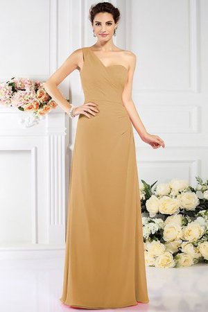 Robe demoiselle d'honneur plissé avec zip en chiffon au drapée a-ligne - Photo 12