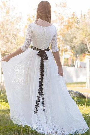 Abito da Sposa Cerniera Vintage Barchetta in Chiffon con Piega originale - Foto 4