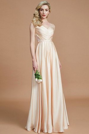 Ärmelloses A Linie Chiffon Normale Taille V-Ausschnitt Brautjungfernkleid - Bild 11