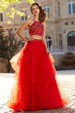 Robe de bal de princesse textile en tulle 2 pice avec sans manches jusqu'au sol - Photo 1