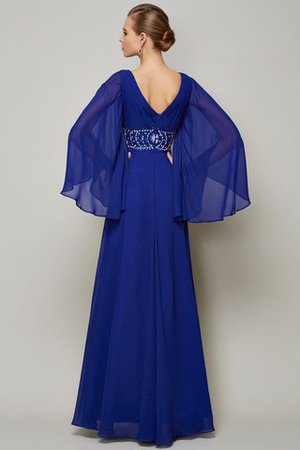 Chiffon V-Ausschnitt Reißverschluss Anständiges Abendkleid mit Perlen - Bild 2