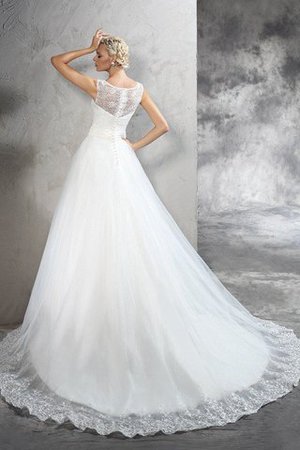 Reißverschluss Ärmelloses Duchesse-Linie Luxus Brautkleid mit Schleife - Bild 2