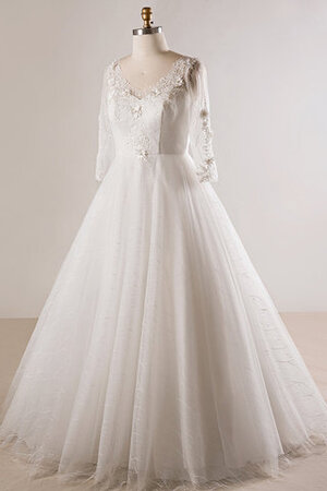 Robe de mariée avec manche longue brillant naturel delicat exclusif - Photo 3