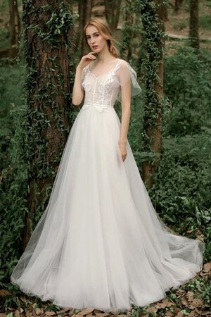 Abito da sposa in tulle spazzola treno convenzionale naturale bella a sala - Foto 2