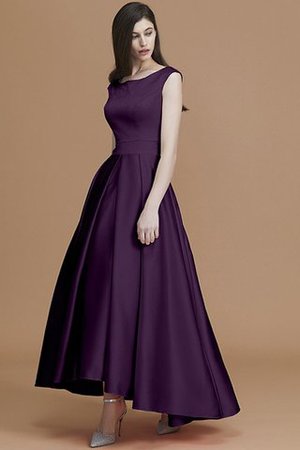 Asymmetrisch Prinzessin Reißverschluss Ärmelloses Satin Brautjungfernkleid - Bild 19