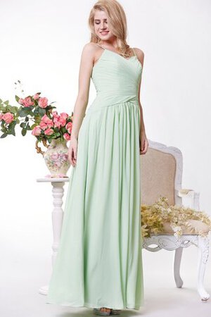 Chiffon A-Linie luxus bodenlanges Brautjungfernkleid mit Plissierungen mit kreuz - Bild 6