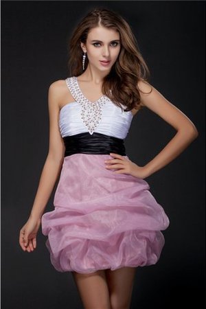 Robe de cocktail courte en organza de mode de bal de col en v ceinture - Photo 1