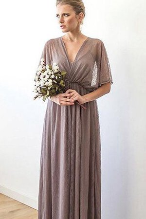 Abito mamma Sposa V-Scollo Semplice Elegante Formale E Informale con Increspato Impero - Foto 1