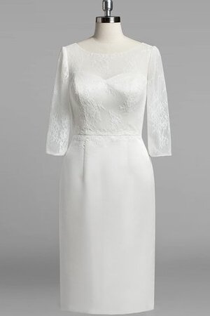 Robe de mariée col u profond en satin trou de serrure de fourreau arrivée au mollet - Photo 1