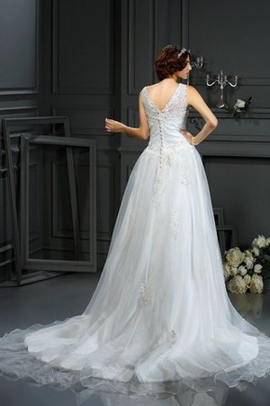 Robe de mariée longue distinguee fermeutre eclair a-ligne de traîne moyenne - Photo 2