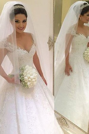 Abito da Sposa Naturale con Perline in Tulle Elegante Radiosa - Foto 1