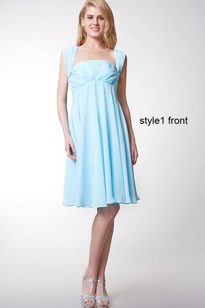 Robe demoiselle d'honneur simple plissage ligne a avec manche courte en chiffon - Photo 1