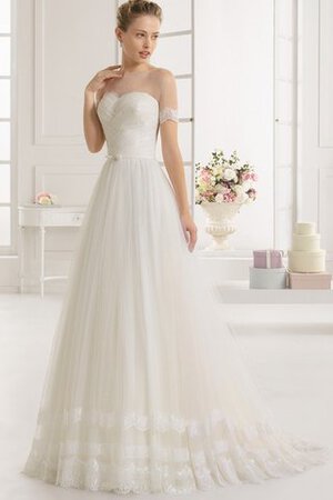 Robe de mariée spécial entrecroisé col en bateau textile en tulle de col en cœur - Photo 1