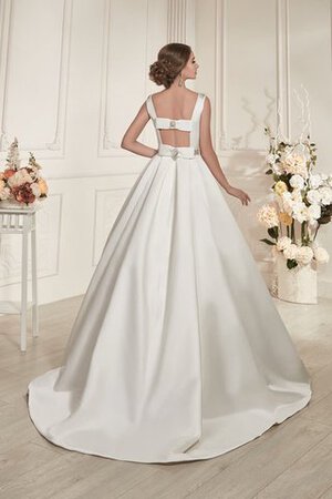 Robe de mariée classique ligne a longueur au ras du sol avec perle encolure ronde - Photo 2