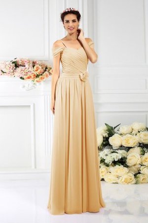 Robe demoiselle d'honneur plissage de princesse manche nulle en chiffon avec zip - Photo 12