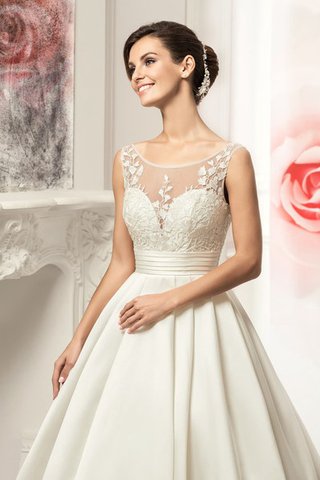 Robe de mariée naturel avec sans manches v col profonde en satin col u profond - Photo 2