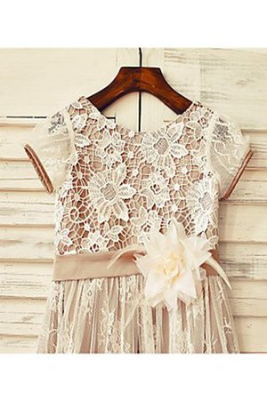 Robe de cortège enfant naturel avec fleurs fermeutre eclair ligne a de princesse - Photo 3