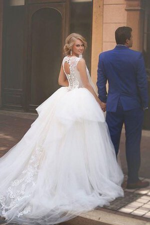 Abito da Sposa con Perline in pizzo Senza Maniche Elegante decorato Bassa - Foto 1