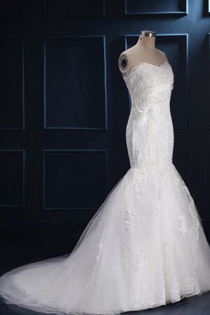 Abito da Sposa Fuori dalla spalla in Pizzo monospalla con Applique Cuore Sotto Ginocchio - Foto 1