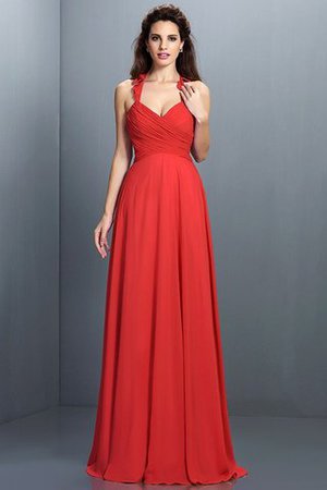 Normale Taille Nackenband Chiffon Sittsames Brautjungfernkleid mit Reißverschluss - Bild 22