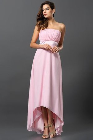 Robe demoiselle d'honneur courte de bustier a-ligne avec chiffon asymétrique - Photo 22