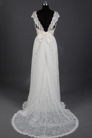 Robe de mariée sage naturel au drapée ligne a décolleté dans le dos - Photo 4