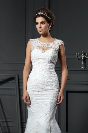 Abito da Sposa Elegante Cerniera Cuore Senza Maniche con Perline - Foto 3