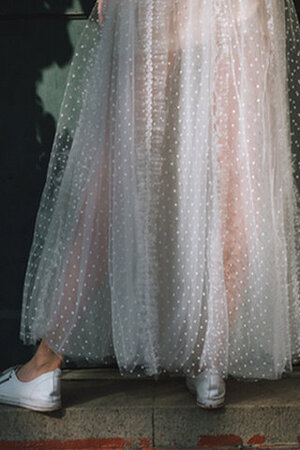 Robe de mariée de col haut textile en tulle unique naturel simple - Photo 4