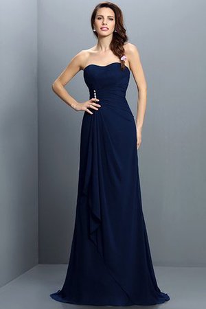 Robe demoiselle d'honneur plissage longue de sirène avec sans manches avec chiffon - Photo 10