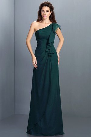 Robe demoiselle d'honneur longue en chiffon gaine avec zip avec sans manches - Photo 9