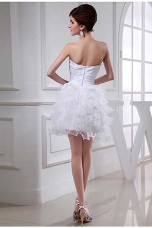 Robe de cocktail naturel col en forme de cœur en organza de princesse avec perle - Photo 2