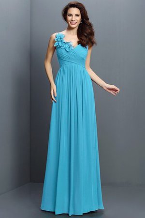 Drapiertes Reißverschluss Empire Taille A-Linie Chiffon Brautjungfernkleid - Bild 3