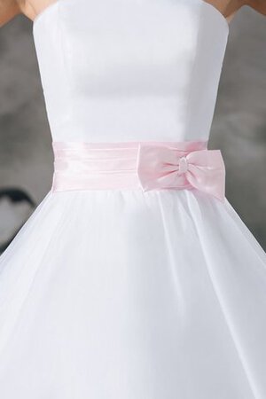 Ärmelloses A-Linie Organza Jugendweihekleid ohne Träger - Bild 3