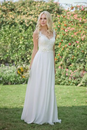 Robe de mariée derniere tendance classique avec perle avec chiffon a-ligne - Photo 1