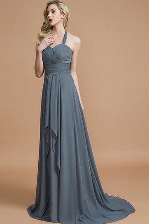 Robe demoiselle d'honneur naturel de dos nu de princesse en chiffon a-ligne - Photo 4