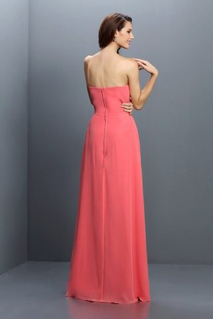 Robe demoiselle d'honneur longue de bustier avec zip avec fleurs en chiffon - Photo 30