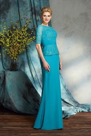 Natürliche Taile Chiffon Ärmelloses Bateau Bodenlanges Brautmutterkleid - Bild 5