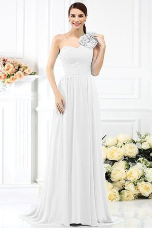 A-Linie Chiffon Ein Schulter Brautjungfernkleid mit Plissierungen mit Empire Taille - Bild 29