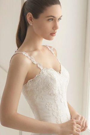 Robe de mariée sexy brodé en dentelle avec zip de traîne courte - Photo 3