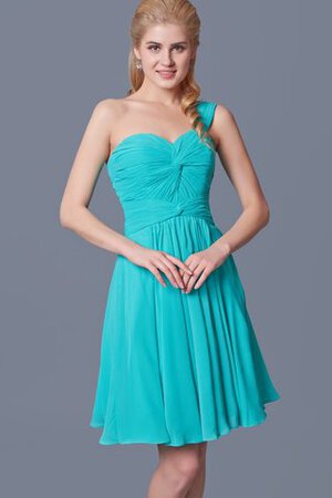 Reißverschluss gerüschtes normale Taille A-Linie mini Jugendweihekleid aus Chiffon - Bild 5