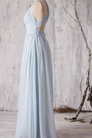 Robe demoiselle d'honneur impressioé romantique delicat avec sans manches de col en v - Photo 3