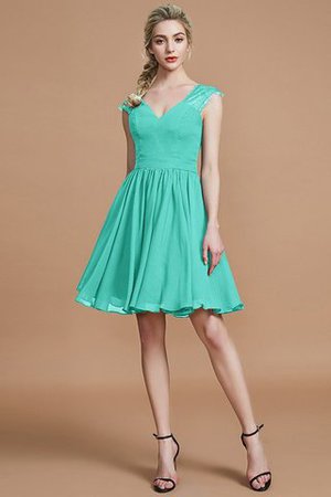 Abito da Damigella in Chiffon Mini A-Line Al Ginocchio Senza Maniche - Foto 20