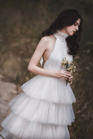 Robe de mariée elevé de lotus avec nœud à boucles frappant spécial - Photo 3