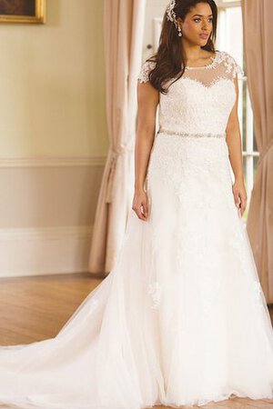 Robe de mariée distinguee vintage avec manche épeules enveloppants avec perle col en v foncé - Photo 1