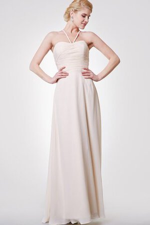 Robe de soirée en chiffon dénudé ruché avec sans manches a-ligne - Photo 1