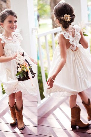 Abito da cerimonia bambini in pizzo eccitante a-line principessa in chiffon naturale - Foto 1