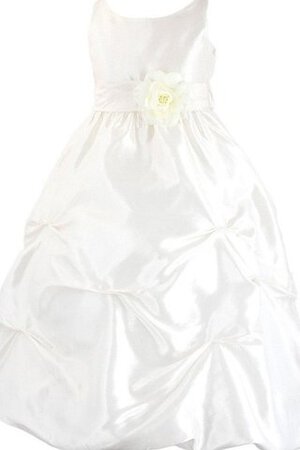 Robe de cortège enfant avec fleurs avec nœud de lotus ample encolure ronde - Photo 3