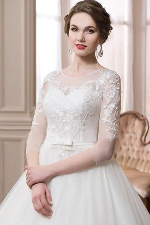 Robe de mariée elégant modeste boutonné en tulle col u profond - Photo 3