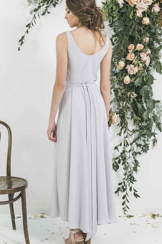 Ärmellos A-Line Chiffon knöchellanges Brautjungfernkleid mit Schleife - Bild 2